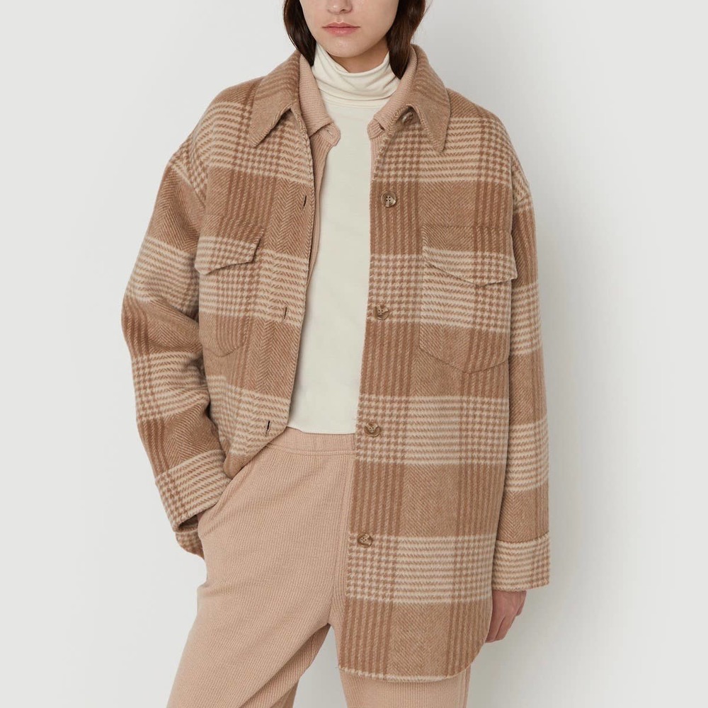 SOLD Oak + Fort PLAID WOOL BLEND SHACKET